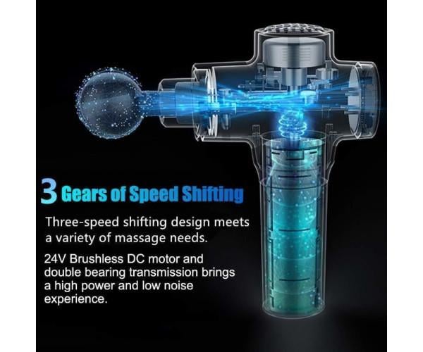 Массажер перкуссионный Massage Gun Max 12 насадок с кейсом Черный - фото 10