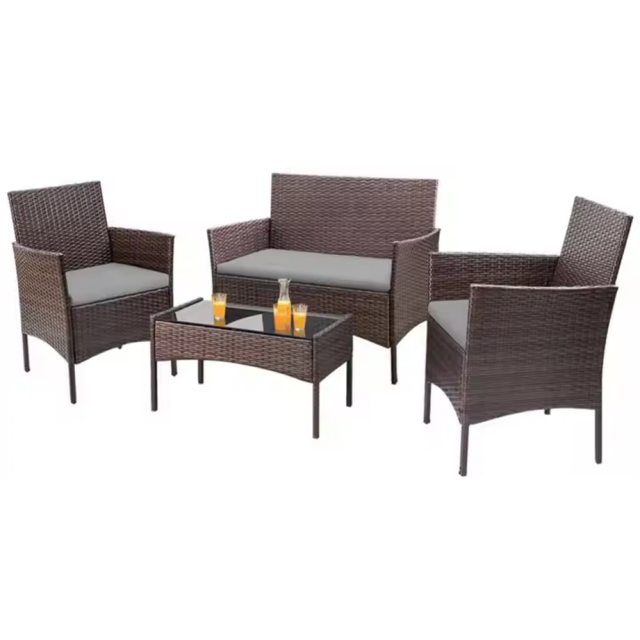 Набір садових меблів Bonro B-6210-4 4-місні Коричнево-сірий (2601809270)