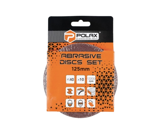 Шлифовальный круг Polax на самоклеющейся липучке для болгарки 125 мм зерно к40 10 шт. (27735049) - фото 2