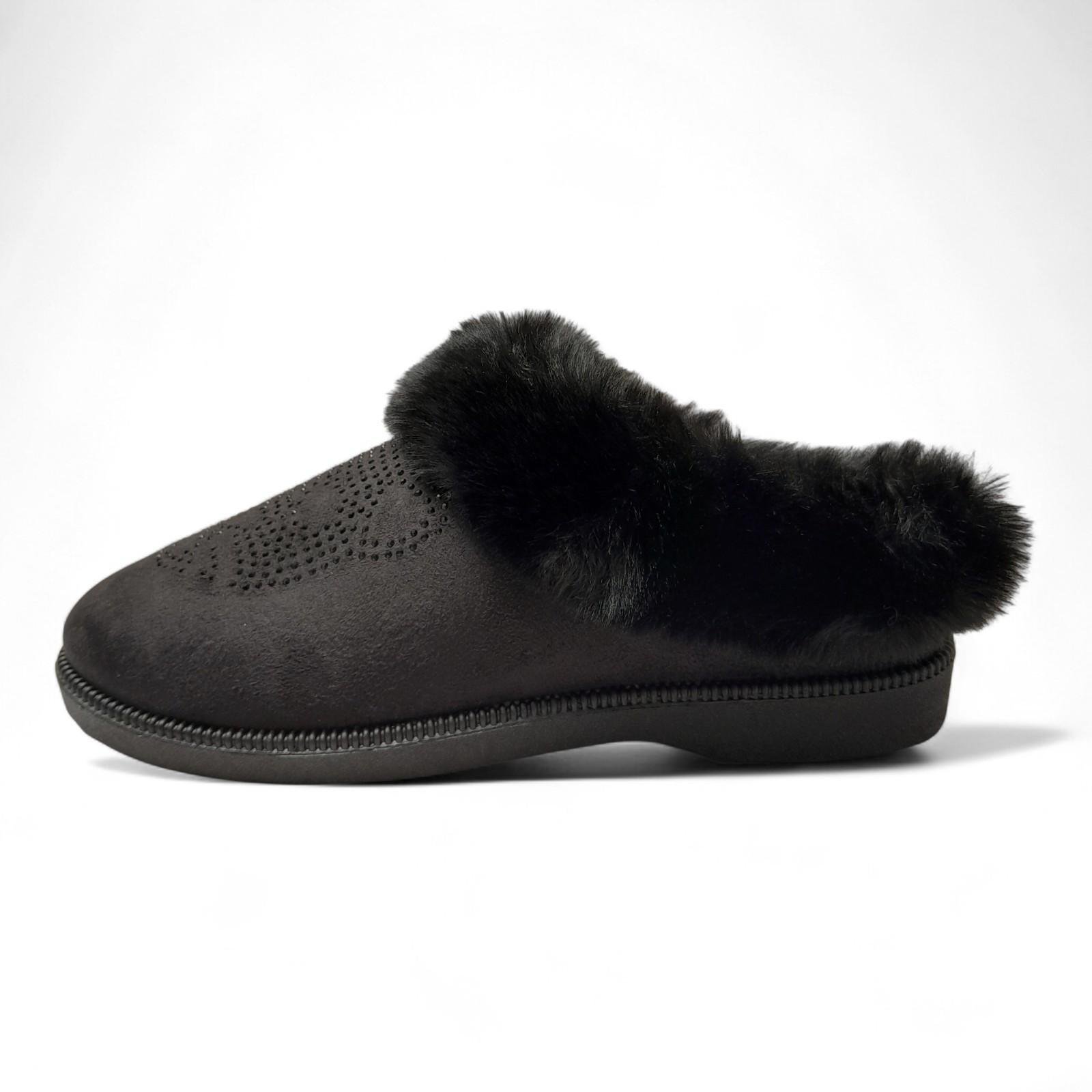 Домашние тапочки женские теплые Progress р. 38 24 см Черный (2786454604) - фото 2