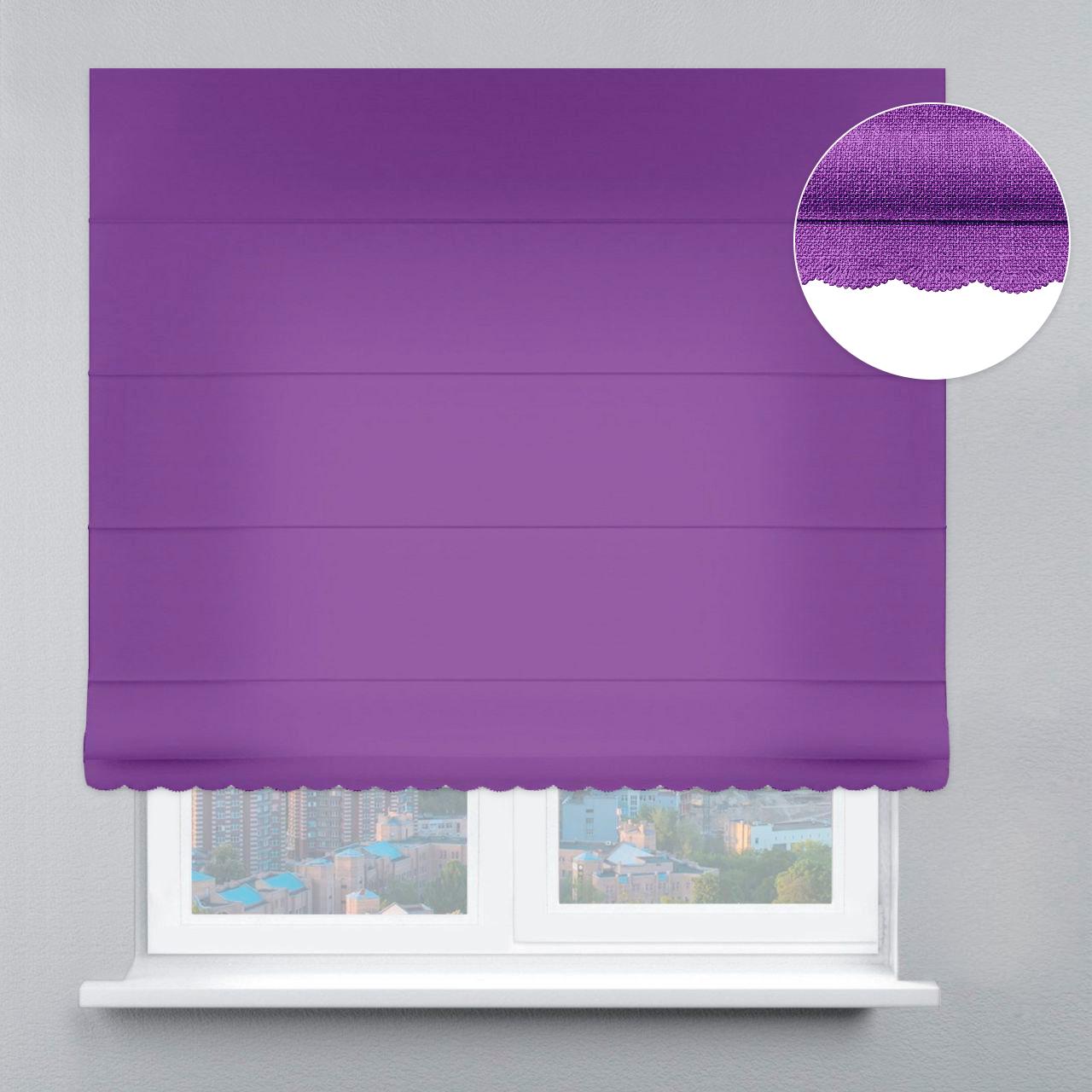 Римская штора велюр с цепочным карнизом с ажуром 220х170 см Фиолетовый