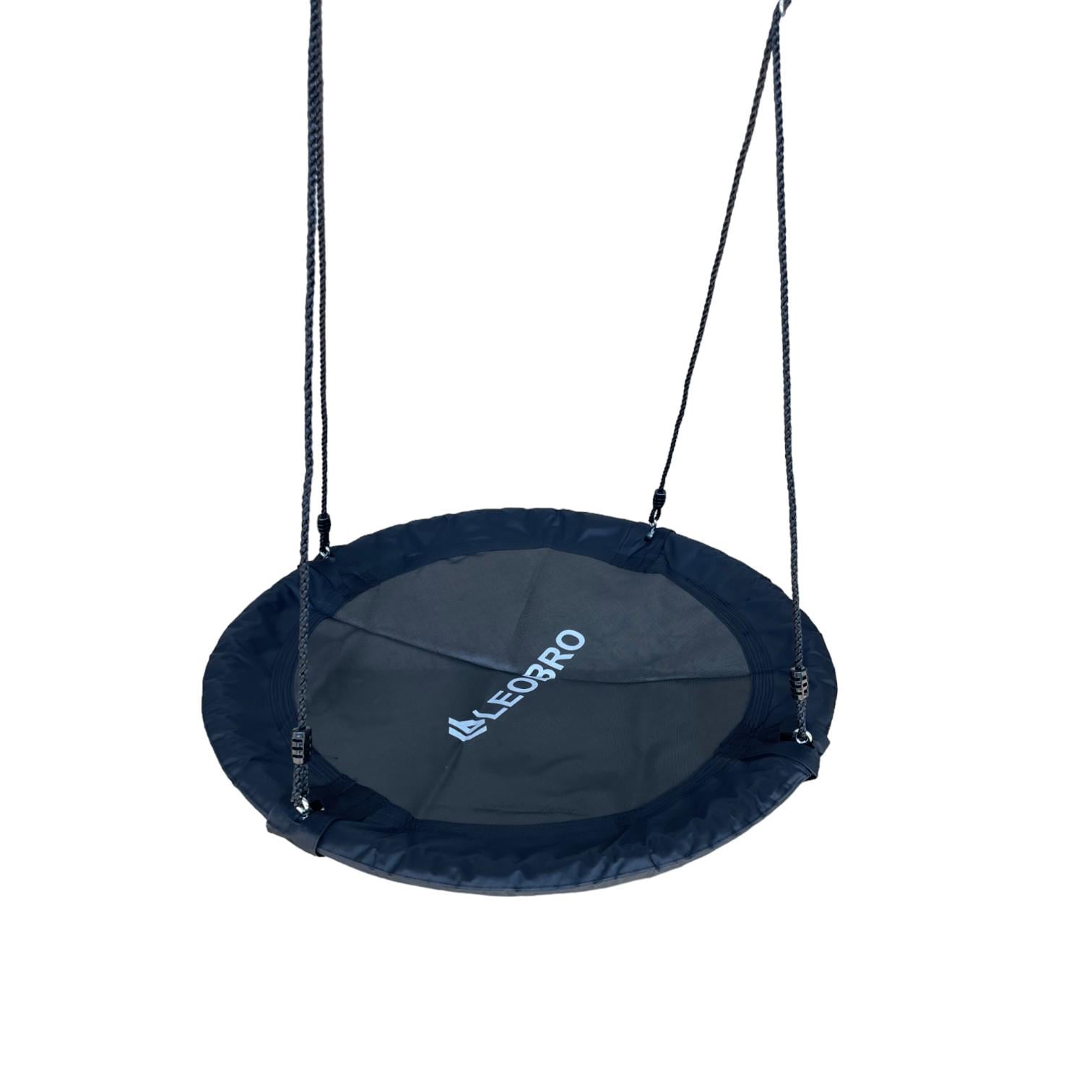 Садовая качель гнездо LEOBRO с регулируемыми веревками 100 см Черная (leo-140295)