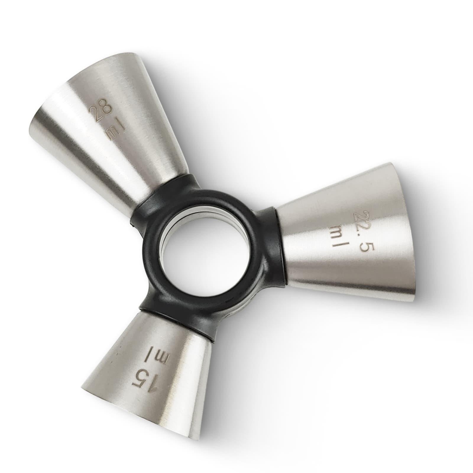 Джигер потрійний Olin&Olin барний для коктейлів з нержавіючої сталі 1/2 3/4 1 oz 15/22,5/30 мл Сріблястий (9625-JI-1/2x3/4x1oz-t-s)