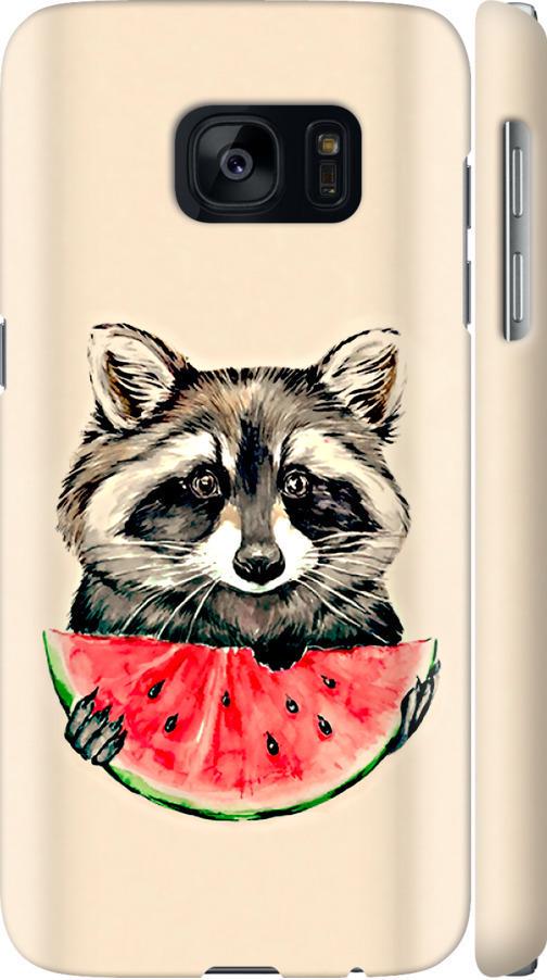 Чехол на Samsung Galaxy S7 G930F Енотик с арбузом (4605m-106-42517)