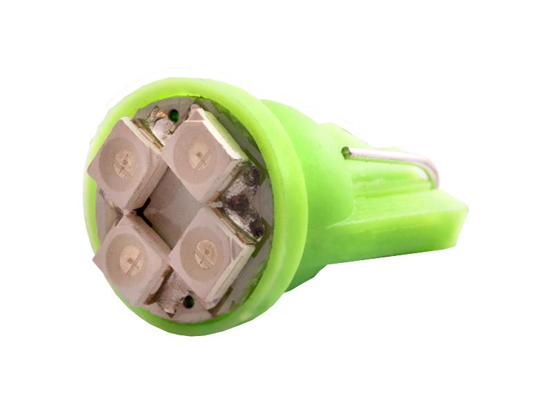 Автолампа светодиодная T10 W5W 12 В SMD3528-4led Зеленый (148)