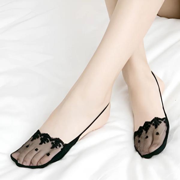 Носки следки женские кружевные 5 пар Черный (L00060-2) - фото 2 Носки следки женские кружевные 5 пар Черный (L00060-2) - фото 2