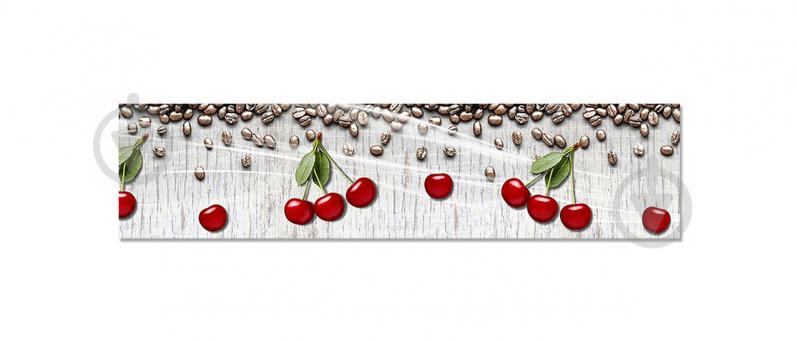 Наклейка виниловая кухонный фартук  Zatarga  "Вишни и Кофе"  600х2500 мм (Z181308)