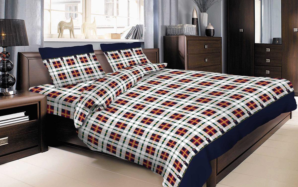 Комплект постельного белья Zastelli 6353 Клетка бязь евро 200х220 Коричневый