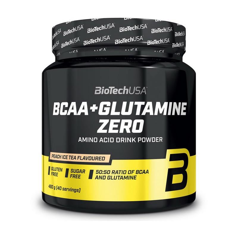 Аминокислоты с глутамином BioTech BCAA + Glutamine ZERO 480 г без сахара Апельсин