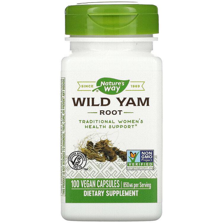 Корінь дикого ямсу Nature's Way Wild Yam Root 850 мг 100 капсул (1114119442)