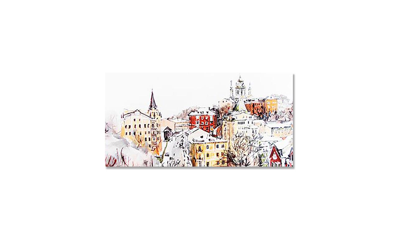 Наклейка вінілова на стіл Zatarga Засніжене місто 600х1200 мм (1274514071) Наклейка вінілова на стіл Zatarga Засніжене місто 600х1200 мм (1274514071)