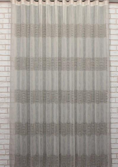 Тюль лляна Прага смуги 2,1х2,7 м Бежевий (681ту)