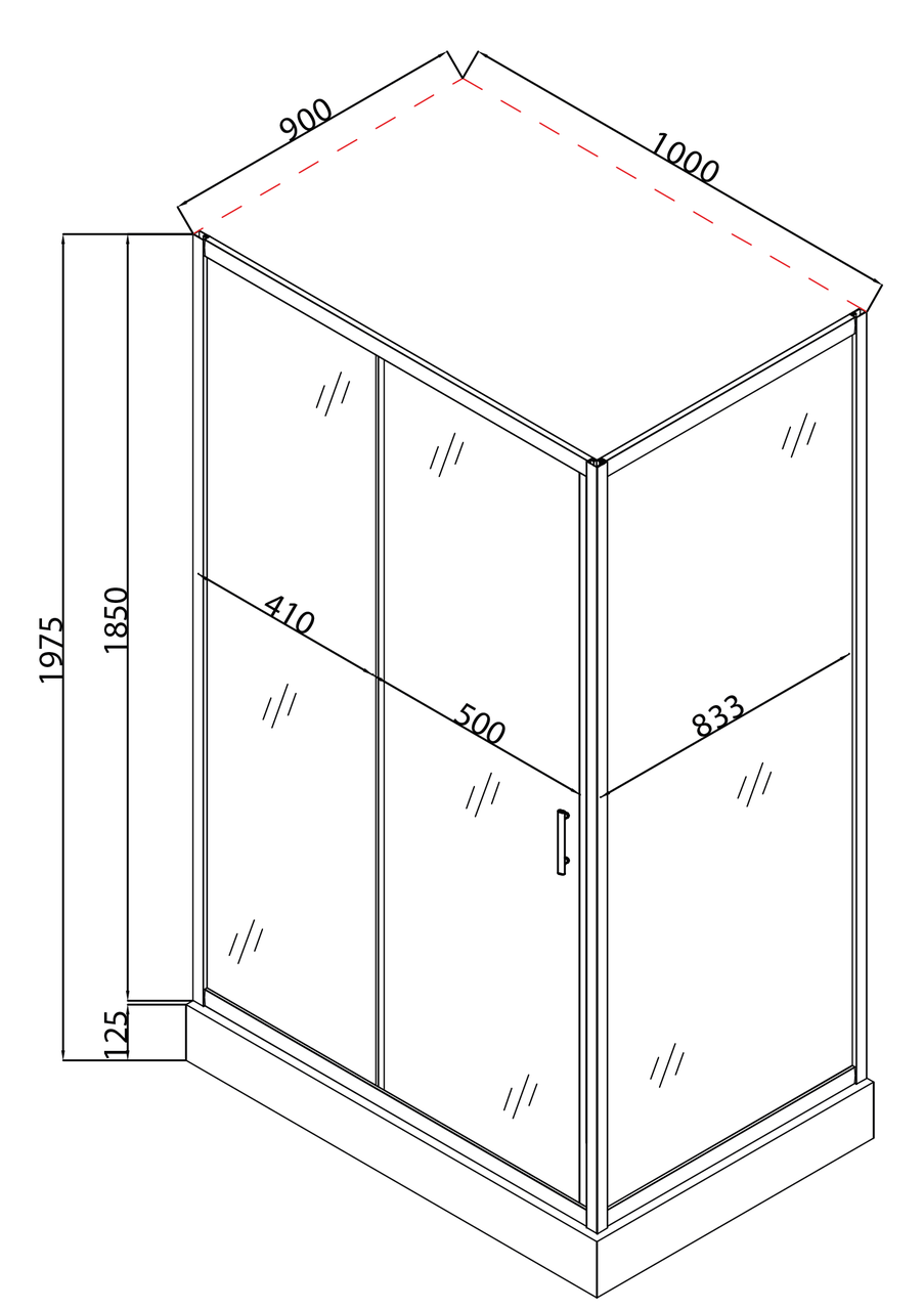 Душевая кабина с низким поддоном MIXXUS HARD SCT01-100x90x198-TR прозрачное стекло 5 мм Chrome (MI6909) - фото 7 Душевая кабина с низким поддоном MIXXUS HARD SCT01-100x90x198-TR прозрачное стекло 5 мм Chrome (MI6909) - фото 7