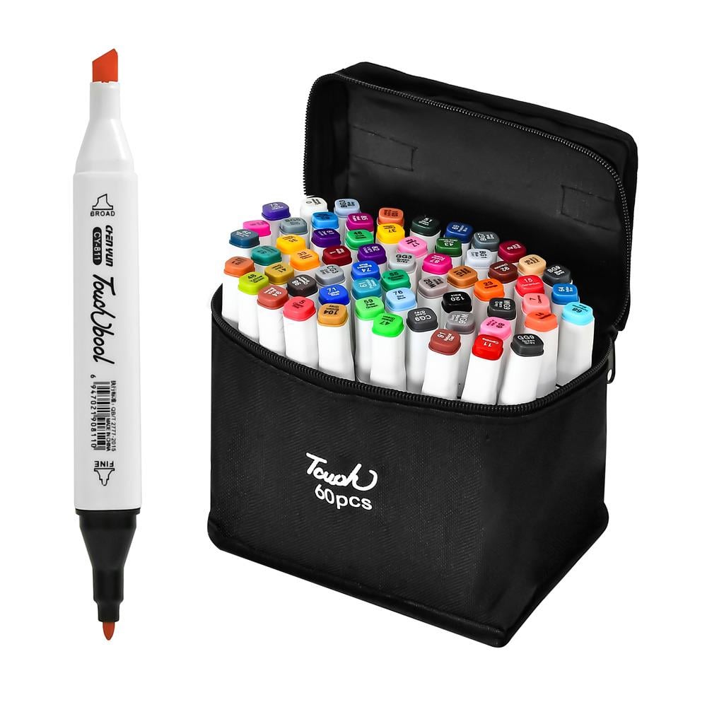 Маркеры двухсторонние белый корпус WW00895 60 цветов