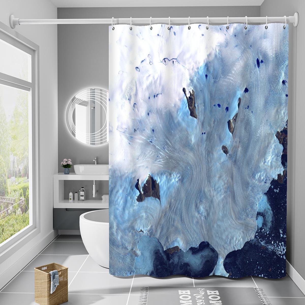 Шторка для ванної та душу з кільцями Bathlux 60532 водовідштовхувальна 180x180 см