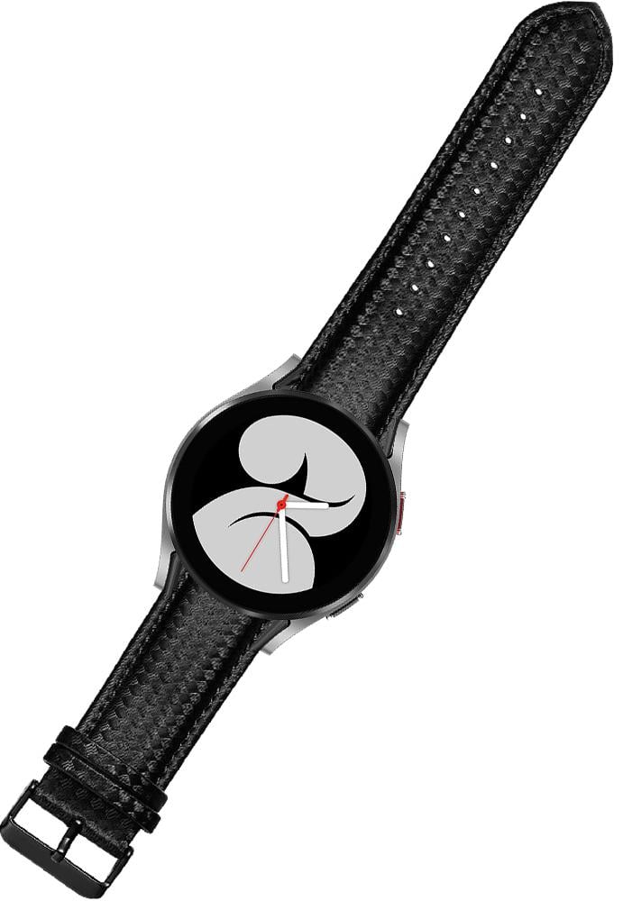 Ремешок кожаный Carbon для Galaxy Watch 4 40 мм Black (22967-2B)