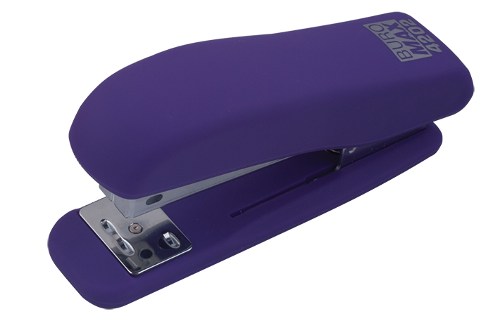 Степлер Buromax Rubber Touch скобы №24/26 до 20 листов пластиковый Синий (BM.4202)