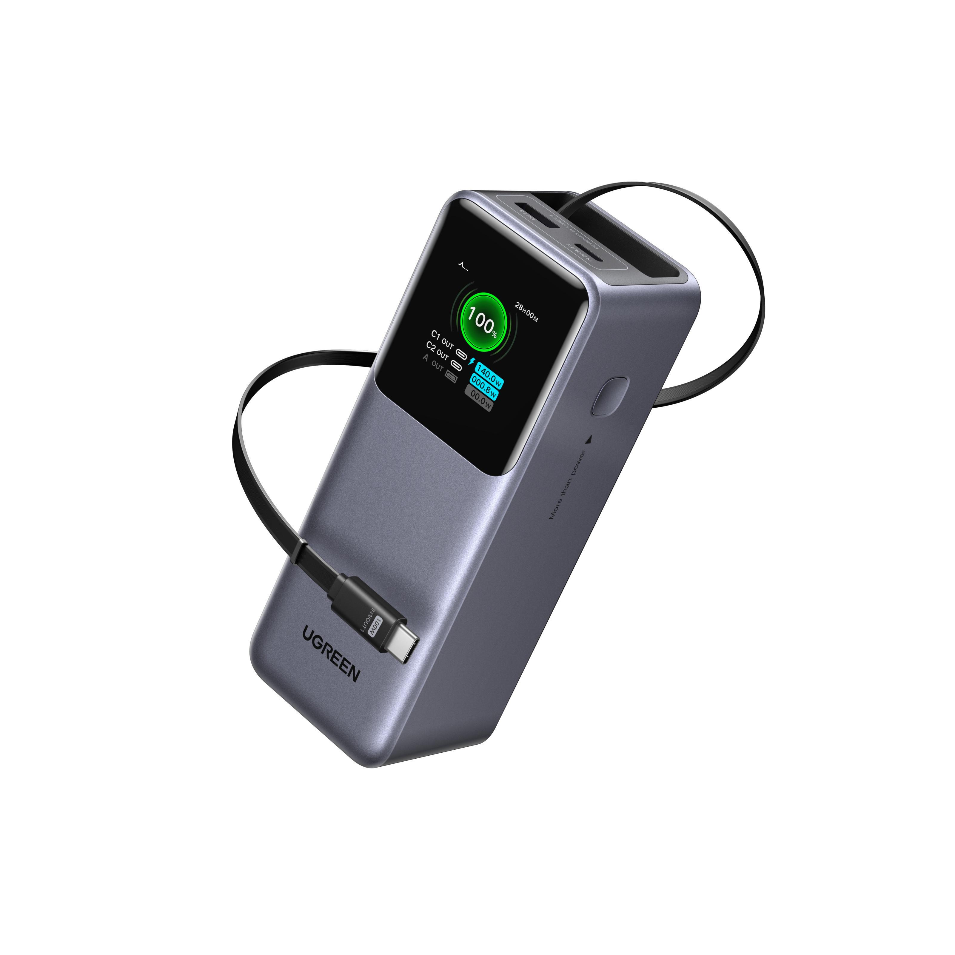 Повербанк для ноутбука UGREEN PB726 20000 mAh 165 Вт Темно-серый (55987B)