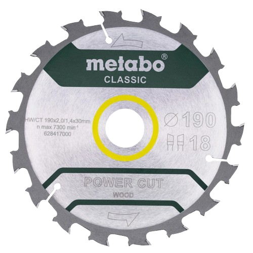 Пильный диск Metabo Power Cut Wood Professional для древесины 18 зубцов WZ 5° 190х30 мм (628417000) Пильный диск Metabo Power Cut Wood Professional для древесины 18 зубцов WZ 5° 190х30 мм (628417000)