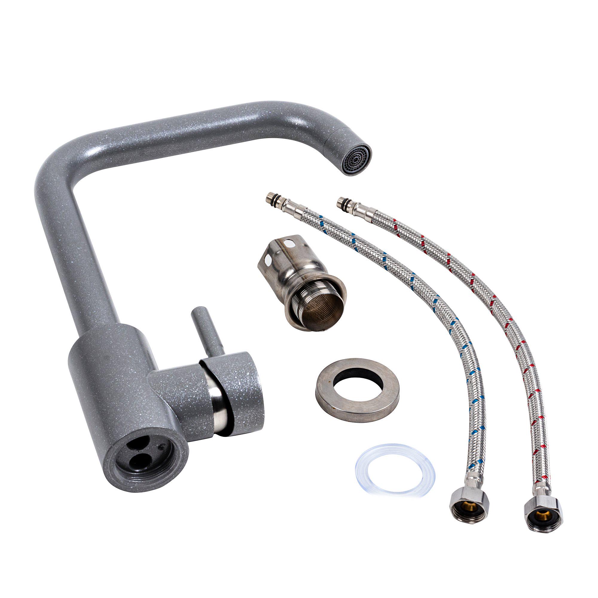 Смеситель кухонный Platinum NS02B 3008B-NA Серый муссон - фото 2 Смеситель кухонный Platinum NS02B 3008B-NA Серый муссон - фото 2