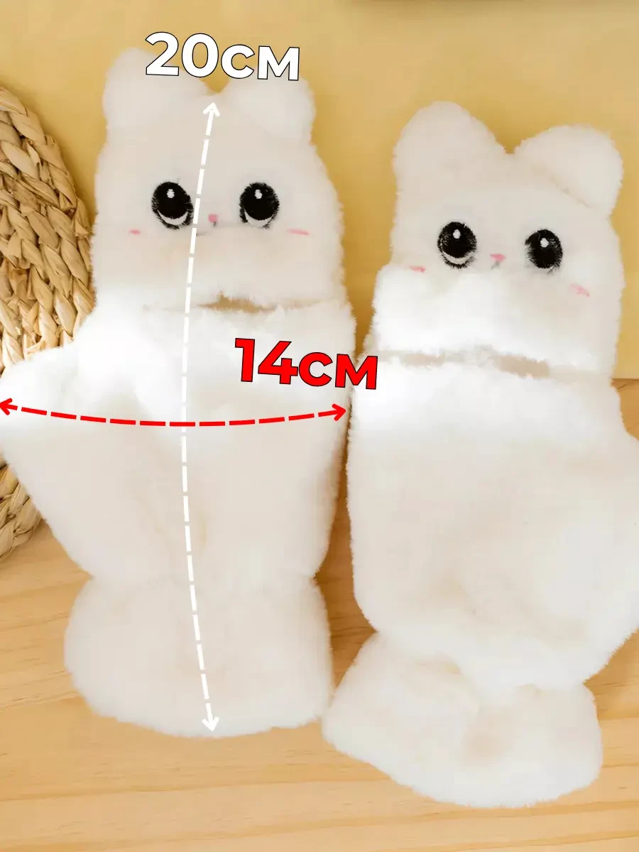 Рукавички зимові без пальців Jsstore Котик One Size Білий (2465527718) - фото 8 Рукавички зимові без пальців Jsstore Котик One Size Білий (2465527718) - фото 8