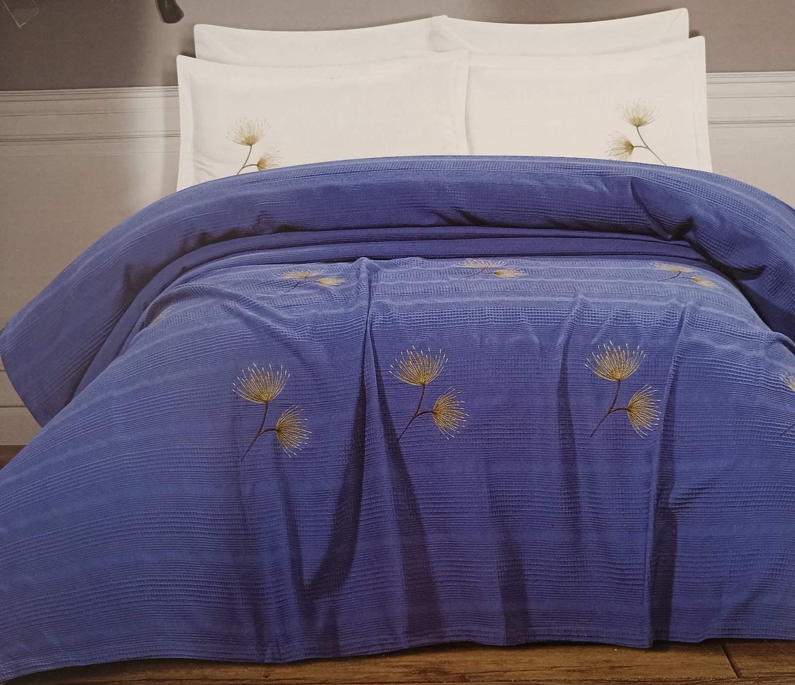 Набір покривал із наволочками Pique Batunur Nare 240х260 см Indigo (CN37858) - фото 2 Набір покривал із наволочками Pique Batunur Nare 240х260 см Indigo (CN37858) - фото 2