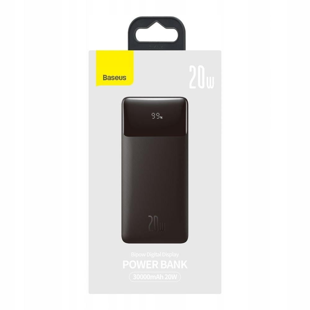 УМБ Повербанк Baseus 20 W 30000mAh Bipow Digital Display Power Bank 2USB/1Type-C PD/QC 3 A Black (PPDML-N01) - фото 10 УМБ Повербанк Baseus 20 W 30000mAh Bipow Digital Display Power Bank 2USB/1Type-C PD/QC 3 A Black (PPDML-N01) - фото 10