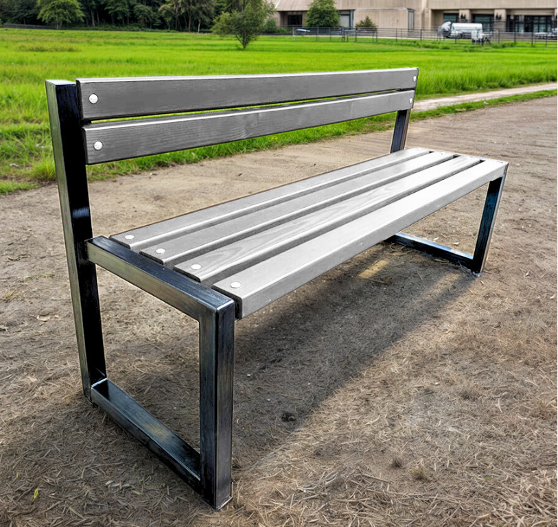 Скамейка садовая ТОБІ ШО Лофт Бенч со спинкой без подлокотников 1,5 м Антрацитовый (25589202) - фото 1