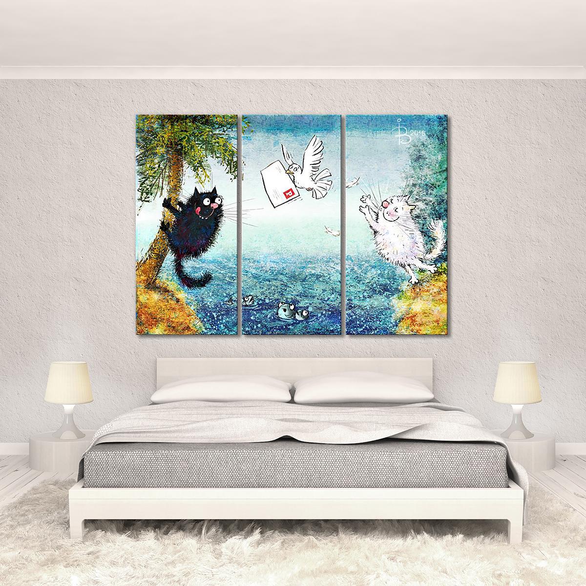 Модульная картина Послание 3 модуля 50x75 см