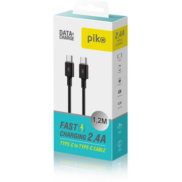 Кабель Piko CB-TT11 USB Type-C-USB Type-C 1,2 м Black (1283126504105) - фото 3