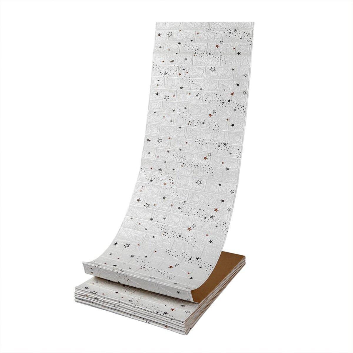 Панель стеновая в виде кирпича в рулоне 3D звезды 700х19600х3 мм SW-00001920