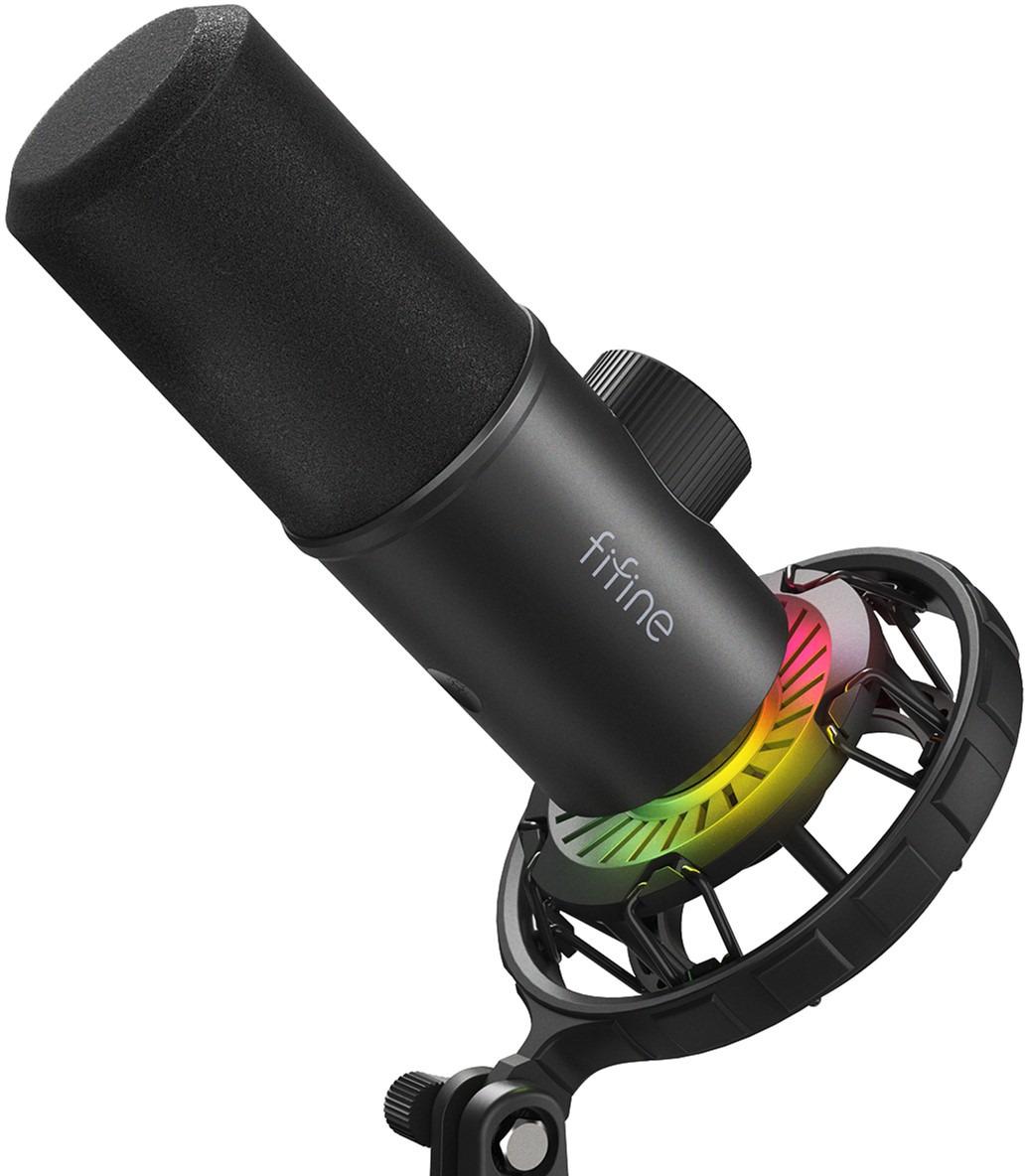 Мікрофон студійний Fifine K658 USB динамічний кардіоїдний з RGB підсвічуванням Чорний (629645) - фото 4 Мікрофон студійний Fifine K658 USB динамічний кардіоїдний з RGB підсвічуванням Чорний (629645) - фото 4