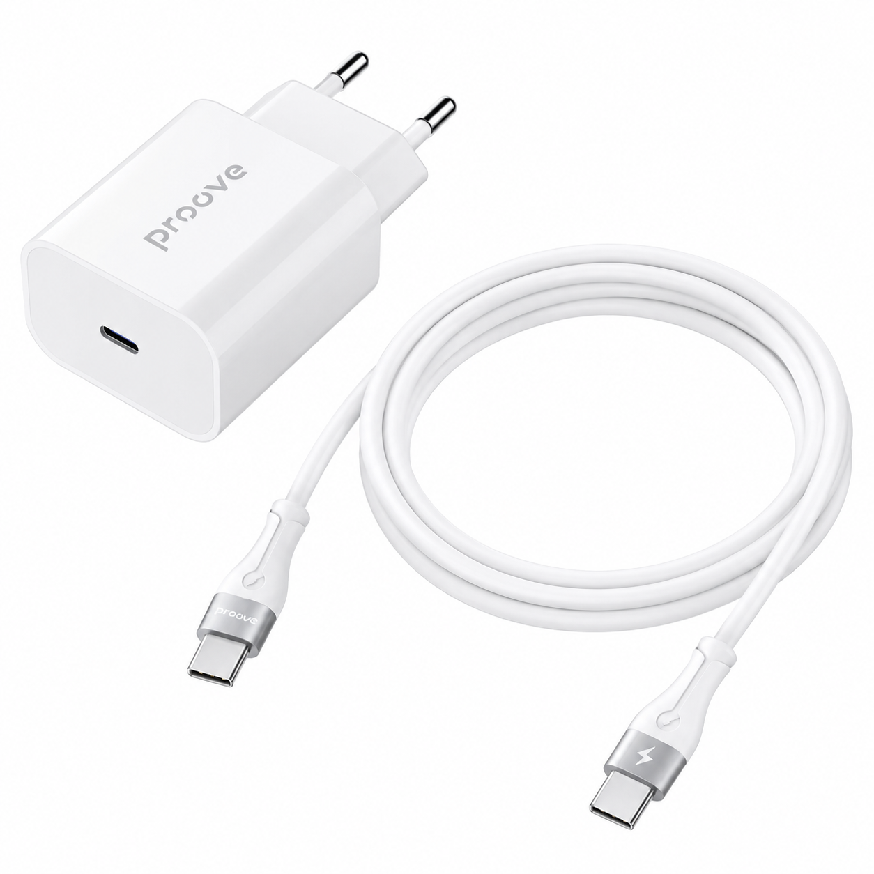 Зарядное устройство для кабеля Proove Rapid 45W Type-C QC3.0/PD/PPS 45W кабель 60W Белый (WCRP45012202)