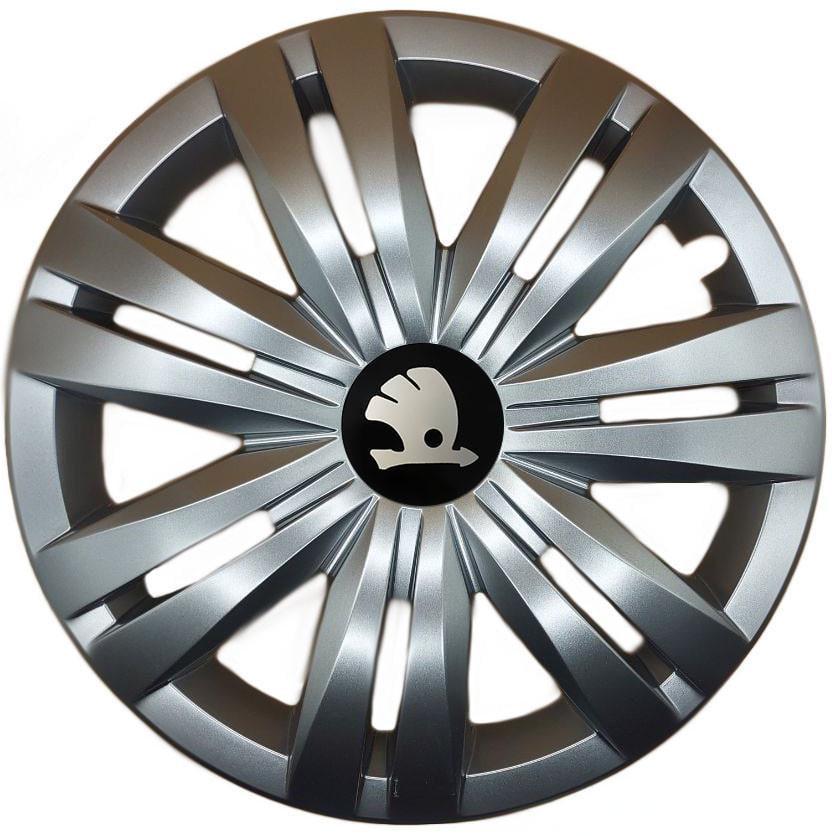 Колпаки SJS 501 с логотипом Skoda R17 4 шт. Серебряный