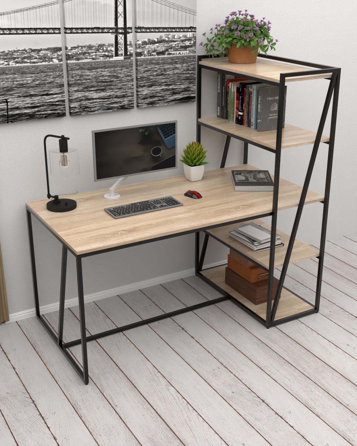 Письменный стол со стеллажем EcoLoft Риверо DSP-1524-6 лофт (38412446)