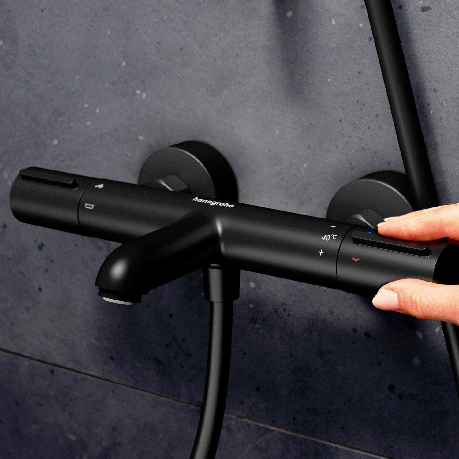 Змішувач для ванної Hansgrohe Ecostat 13347670 з термостатом Чорний (236939) - фото 2