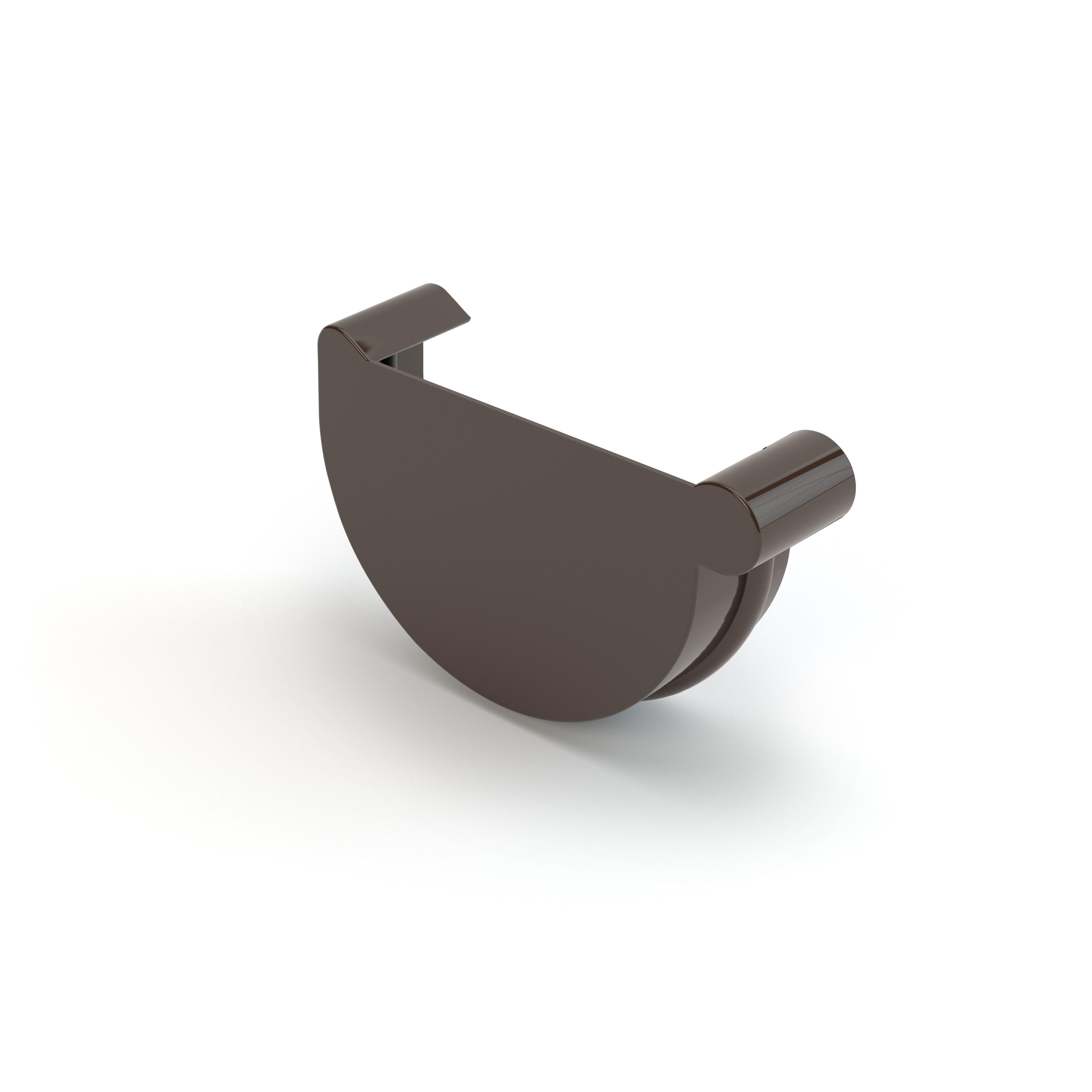 Заглушка ринви ліва Gamrat 125 мм Темно-коричневий (315-226-200)