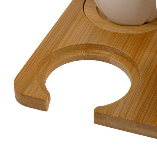 Набор кружок с ложками Elisey Английское чаепитие на бамбуковой подставке 200 мл 13 пр. Белый (135-81-4004-002) - фото 5