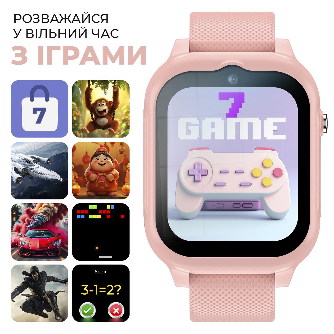 Смарт-годинник дитячий JETIX G99 зі змінним корпусом GPS 4G відеодзвінком і вологозахистом Pink (10985367) - фото 8