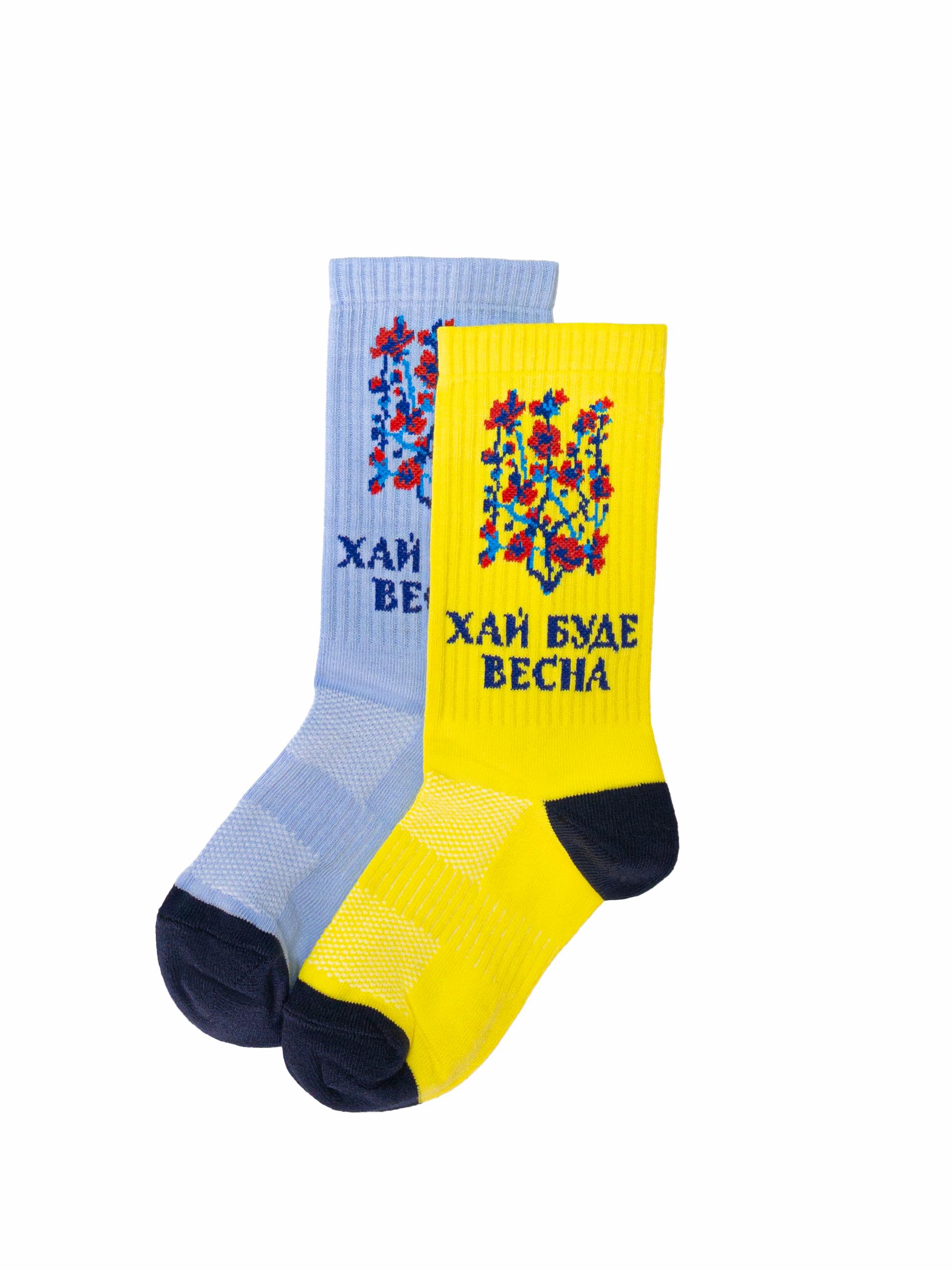 Шкарпетки "Хай буде весна" пара Жовто-блакитний (Vesna-yellow blue-1)