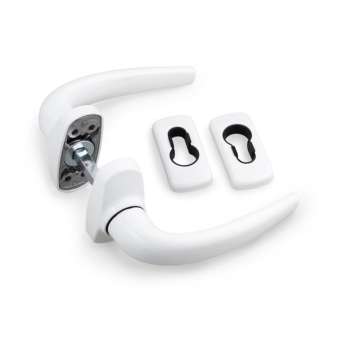 Ручка для алюминиевой двери на розетке IKAR АA256 Белый (АА256 WH)