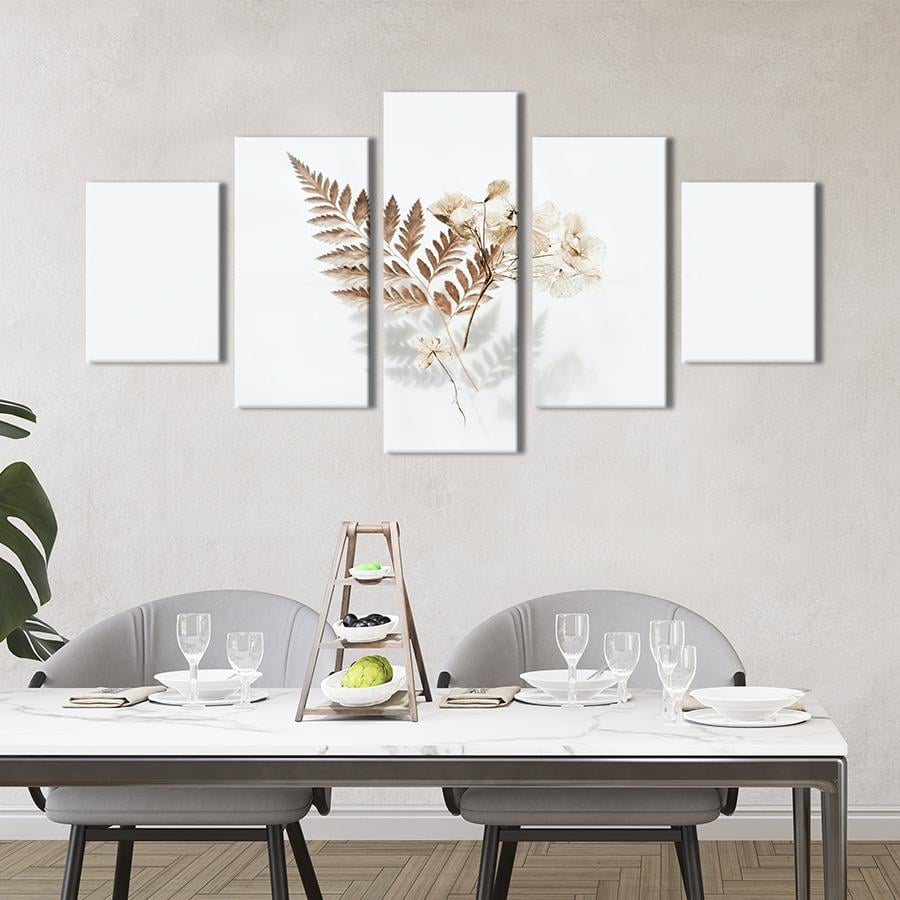 Картина на холсте Красивый лист папоротника и цветок 187x94 см (919-52)