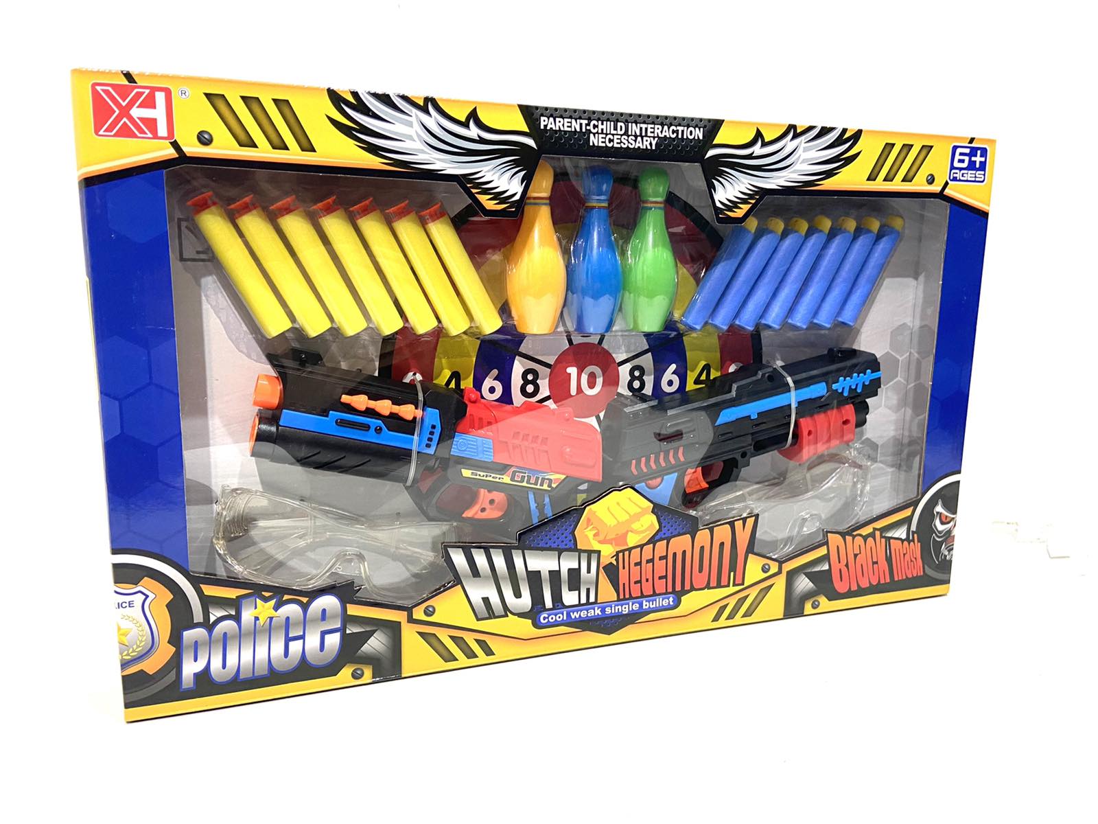 Набор пистолетов Jiayi Toys на поролоновых пулях кегли очки 2 шт. (XH-023)