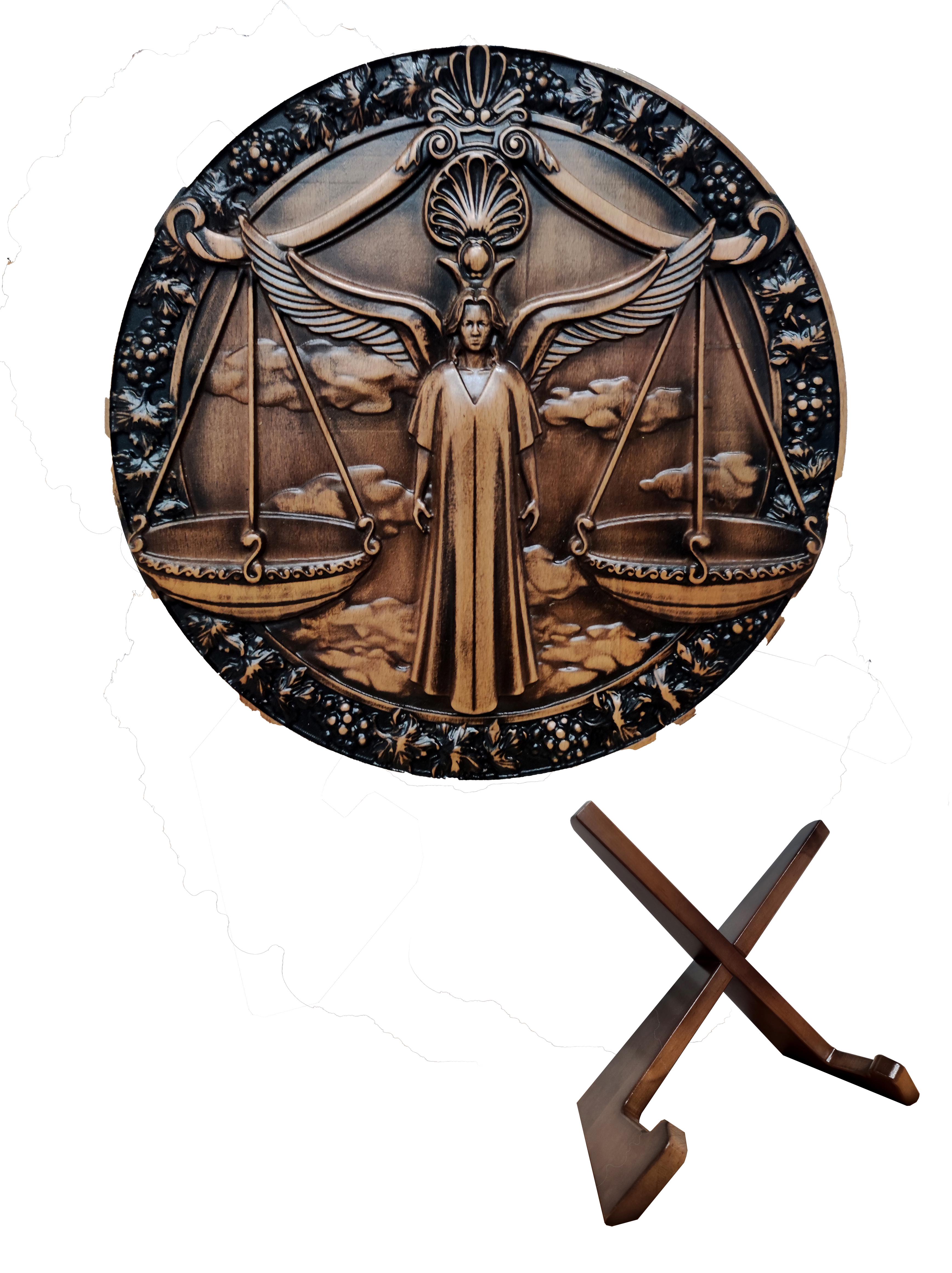 Сувенир из дерева ALEDRO Зодиак Весы 300х300х25 мм (2772991393)