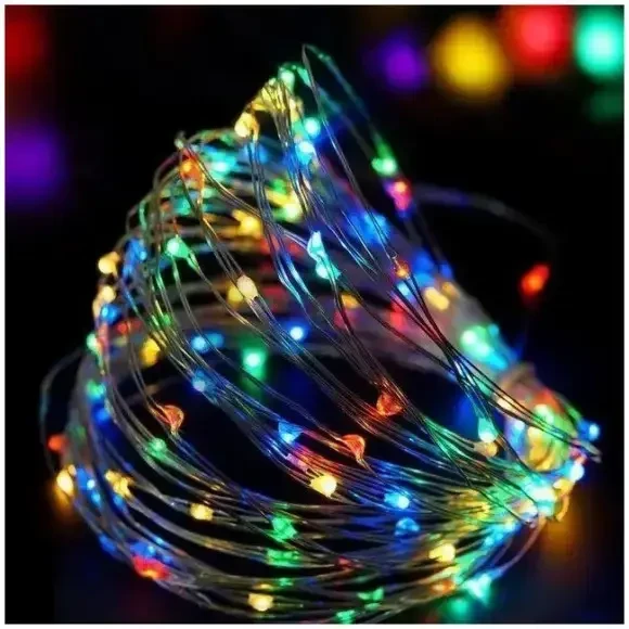 Гірлянда нитка крапля роси 10 м 100 LED ламп USB з пультом Різнокольоровий (2035287740) - фото 2 Гірлянда нитка крапля роси 10 м 100 LED ламп USB з пультом Різнокольоровий (2035287740) - фото 2