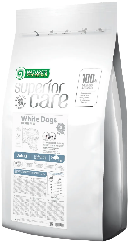 Корм сухой беззерновой Superior Care Dogs Grain Free Small для взрослых собак малых пород с белой окраской шерсти (NPSC45994)