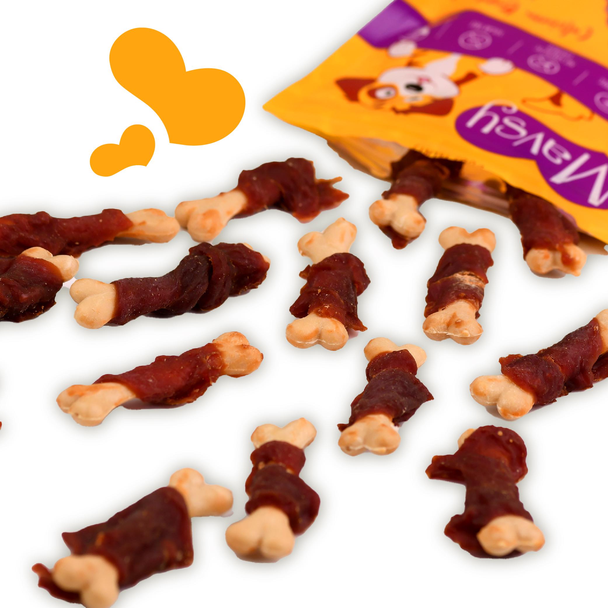 Ласощі для собак MAVSY Calcium bone with duck for dogs Качина ніжка з кальцієм 100 г (13501970) - фото 3