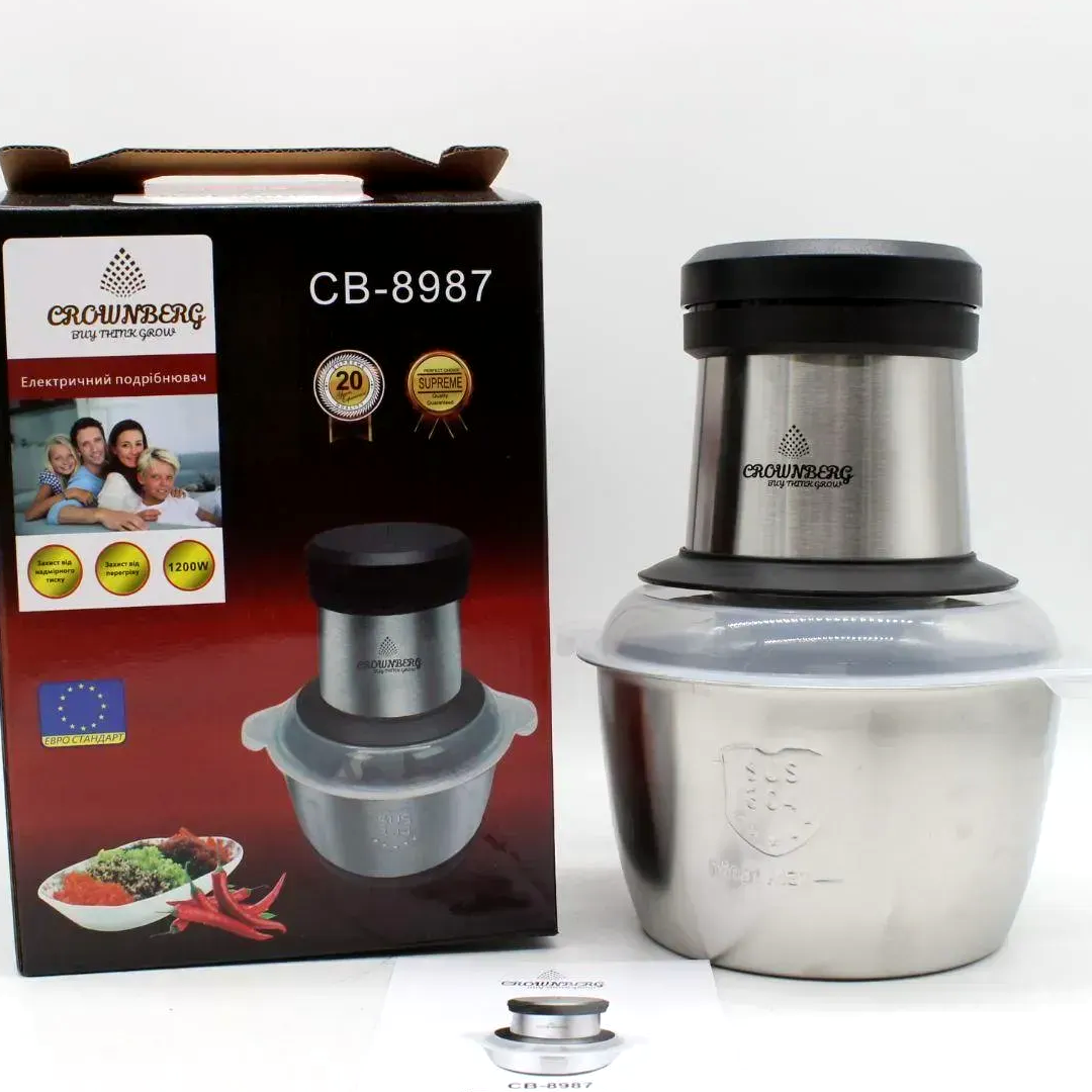 ᐉ Измельчитель для кухни Crownberg Food Blender Chopper 1200 Вт