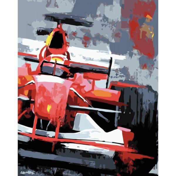 Картина по номерам Strateg Транспорт Красный болид 40х50 см в термопакете (VA-3432-mt)