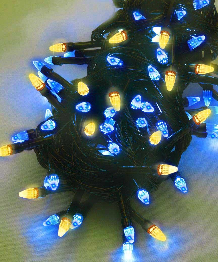 Гирлянда-нить Флаг Украины 100 LED конусы 6 м Желто-синий (SZ-1210-26)